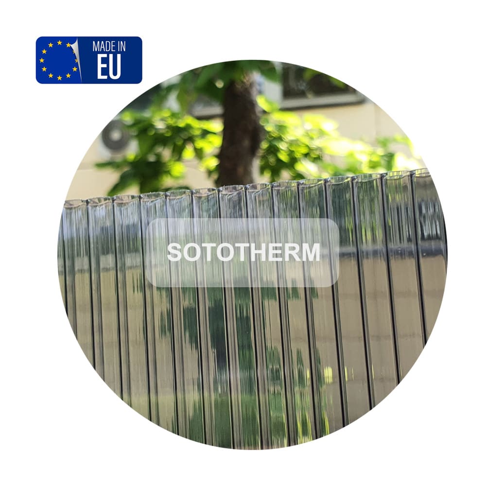 сотовий полікарбонат 10мм графіт 1УФ SOTOTHERM STANDART